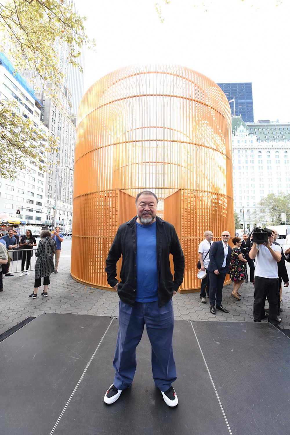 Ai Weiwei, Good Fences Make Good Neighbors, 2017, Doris C. Freedman Plaza, Central Park, Project by the Public Art Fund, NYC Parks<br/>